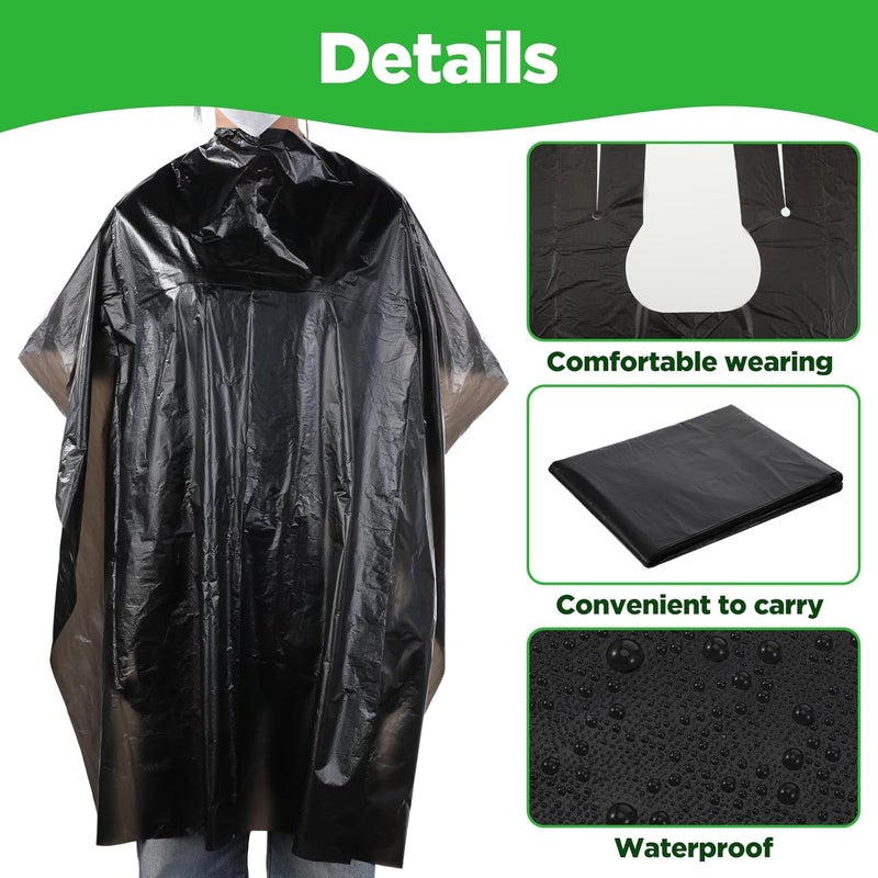 Tobeelec 100 Pcs Disposable Capes Hair Salon, 51.2x36.2 Inch Disposable Hair Salon Capes, Waterproof Barber Cape, Single Use Shampoo Hair Cutting Cape Dressing Apron for Barbershop & Salon Hairdressing (Black) - Image 3